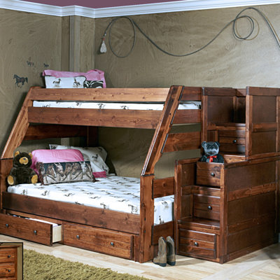 Chelsea Home Twin over Full Bunk Bed with Storage