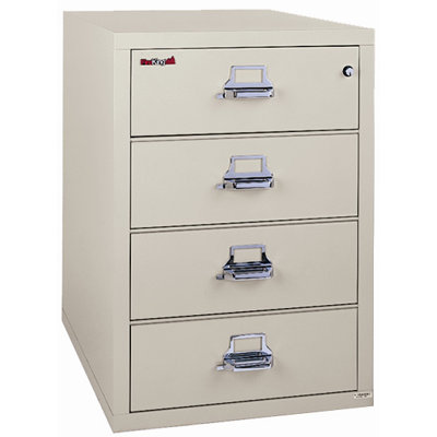 FireKing Fireproof 4-Drawer Card, Check and Note Vertical File