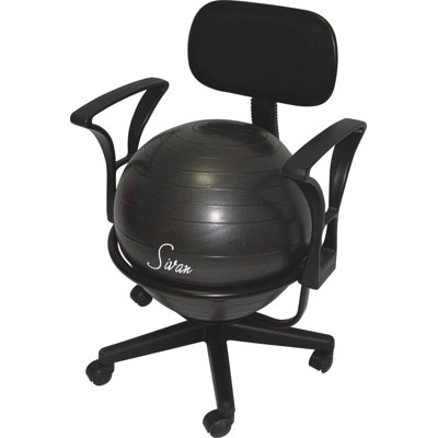 GGI International Sivan® Health and Fitness Adjustable Back Balance Ball Fit Chair with Arm Rests