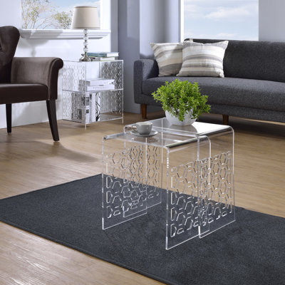 Fox Hill Trading 2 Piece Honeycomb Nesting Tables