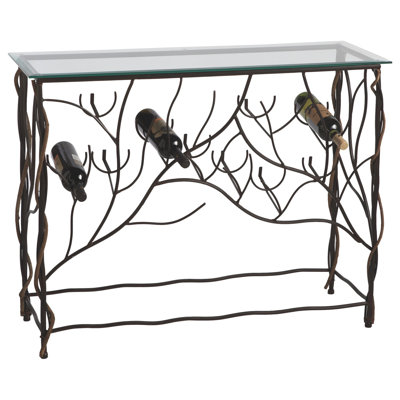 CBK Wine Table with 10 Bottle Floor Wine Rack