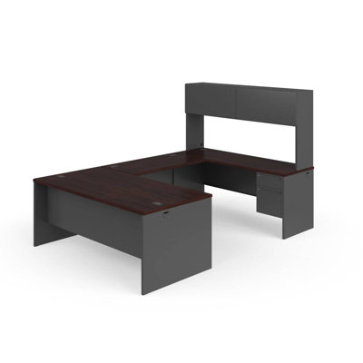 HON 38000 Series U-Shaped Computer Desk with Hutch