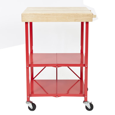 Origami Kitchen Cart with Wood Top