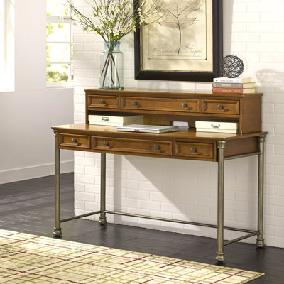 Red Barrel Studio Kibbe Executive Computer Desk with Hutch and Keyboard Tray