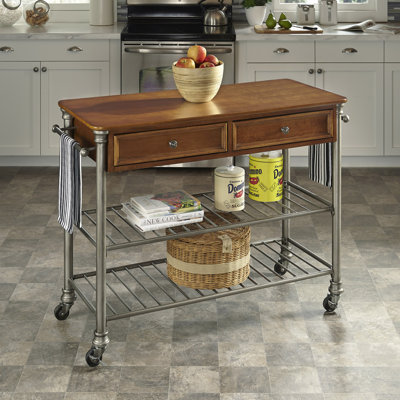 Red Barrel Studio Kibbe Kitchen Island with Wood..