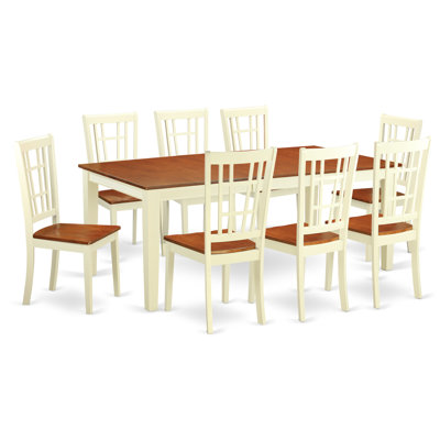 East West Furniture Quincy 9 Piece Dining Set