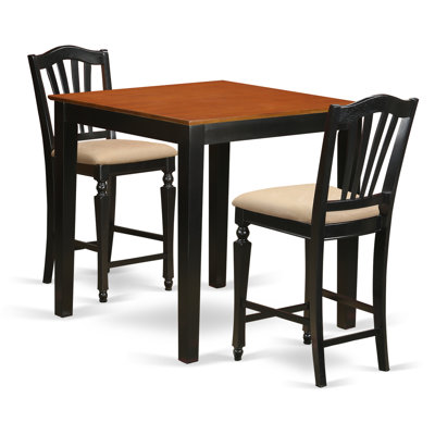 East West Furniture 3 Piece Counter Height Pub T..