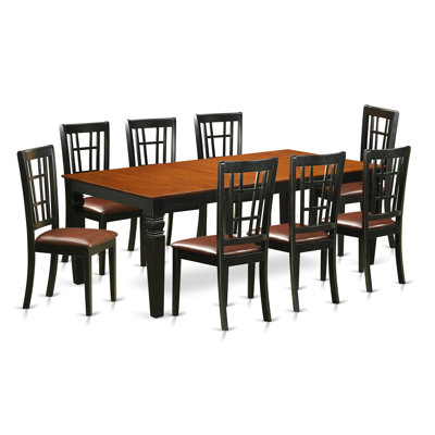 East West Furniture Logan 9 Piece Dining Set