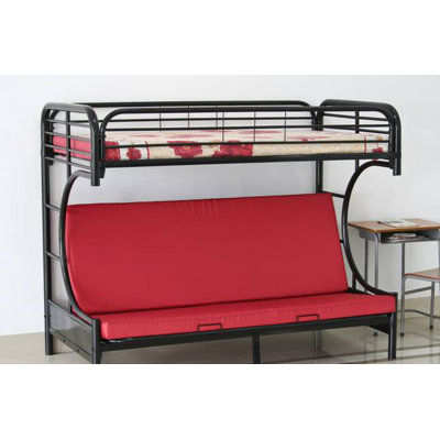 Hodedah Twin over Full Futon Bunk Bed