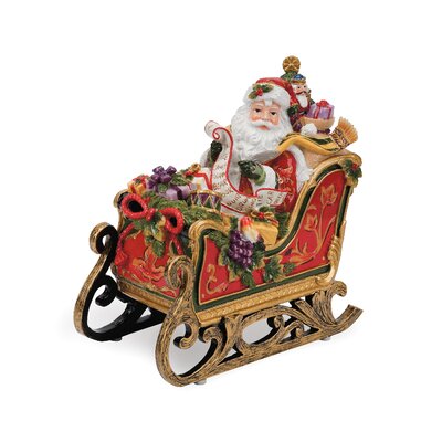 Fitz and Floyd Regal Holiday Santa In Sleigh Musical Figurine & Reviews ...