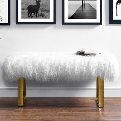 Mercer41 Norma Sheepskin Entryway Bench