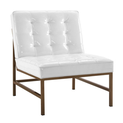 Wade Logan Keri White Patent Leather Chair