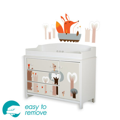 South Shore Cotton Candy Changing Table with Fox..