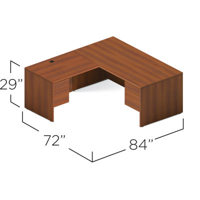 Global Total Office Adaptabilities Credenza Desk with Left Flush Return