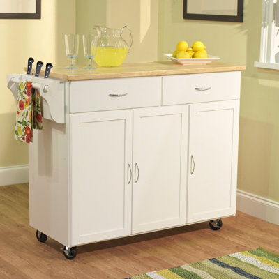 TMS Berkley Kitchen Island with Wood Top
