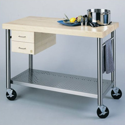 John Boos Cucina Americana Prep Table with Wood ..