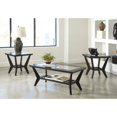 Signature Design by Ashley 3 Piece Coffee Table Set in Brown