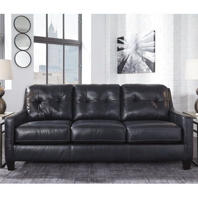 Red Barrel Studio Wellston Leather Sleeper Sofa
