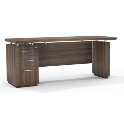 Mayline Group Sterling Credenza Desk with Box/Box/File Single Pedestal