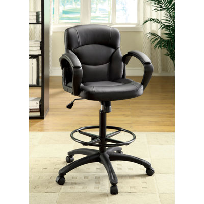Hokku Designs Ebony Mid-Back Leatheret..