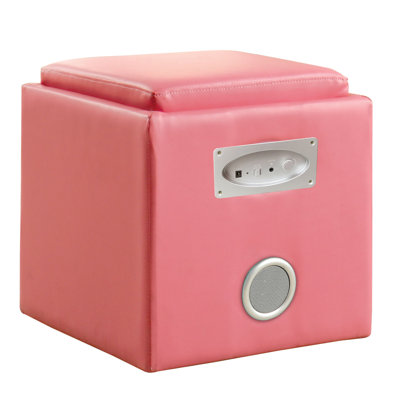 Hokku Designs Reverb Cube Ottoman with Bluetooth Speakers