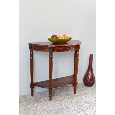 Astoria Grand Barron Hand Carved Half Moon Console Table