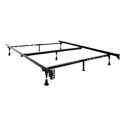 Malouf 7 Leg Adjustable Metal Bed Frame with Cen..