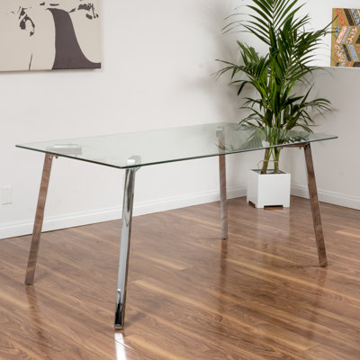 Wade Logan Ridgeway Glass Dining Table