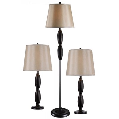 Andover Mills 3 Piece Table and Floor Lamp Set