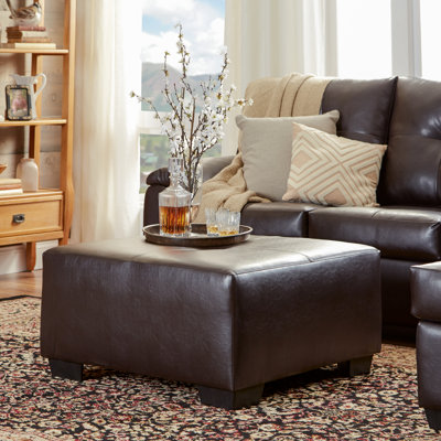 Three Posts Camden Leather Ottoman