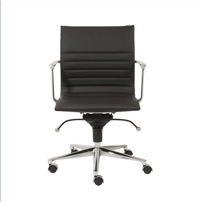 Eurostyle Kyler Low-Back Leatherette Office Chair with Arms