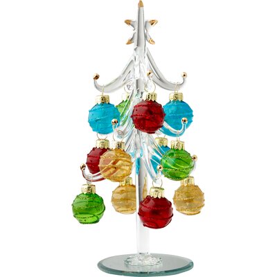 LS Arts, Inc. Glass Christmas Tree with Ornaments & Reviews | Wayfair