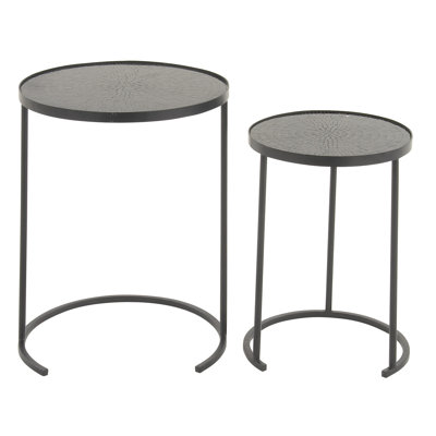 Cole & Grey 2 Piece Mosaic Nesting Table Set