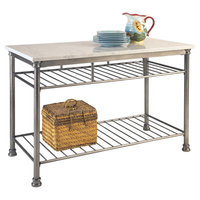 Red Barrel Studio Kibbe Prep Table with Marble Top