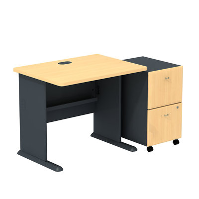 Bush Business Furniture Series A Executive Desk with 2 Drawer Mobile Pedestal
