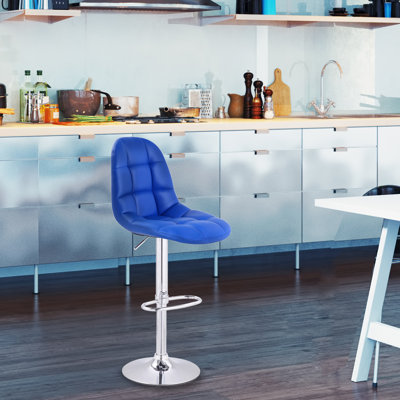 Adeco Trading Adjustable Height Swivel Bar Stool (Set of 2)
