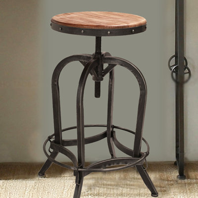 Adeco Trading Adjustable Height Swivel Bar Stool