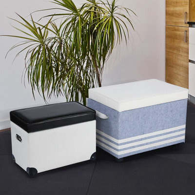 Adeco Trading 2 Piece Storage Ottoman ..