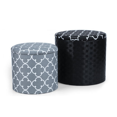 Adeco Trading 2 Piece Round Storage Ot..