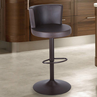 Adeco Trading Adjustable Height Bar Stool with Cushion