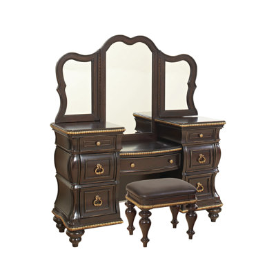 Avalon Furniture Glam Style Vanity with Mirror
