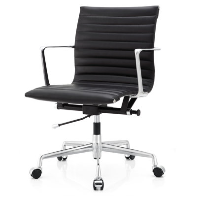 Meelano Mid-Back Leather Desk Chair