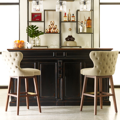 Design Tree Home Julie Swivel Bar Stool with Cus..