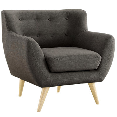 Madison Home USA Tufted Linen Fabric Arm Chair