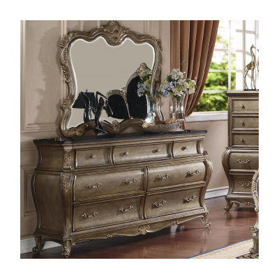 Meridian Furniture USA Roma 7 Drawer Dresser with Mirror