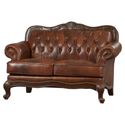 Darby Home Co DBHC2481 Smith Leather Loveseat