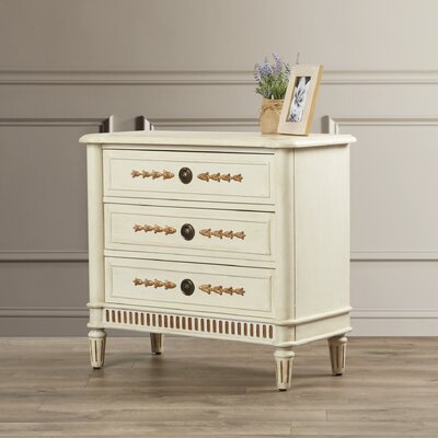 Cates 3 Drawer Fluted Base Chest