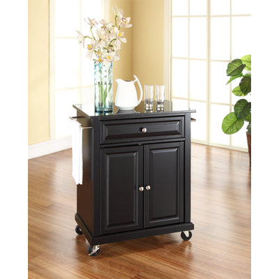 Alcott Hill Celeste Kitchen Cart with Granite Top