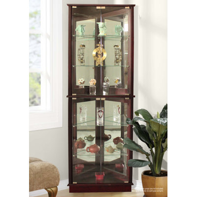 Charlton Home Lohmer Corner Curio Cabinet