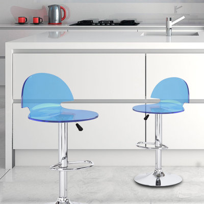 Brayden Studio Matney Adjustable Height Swivel Bar Stool (Set of 2)